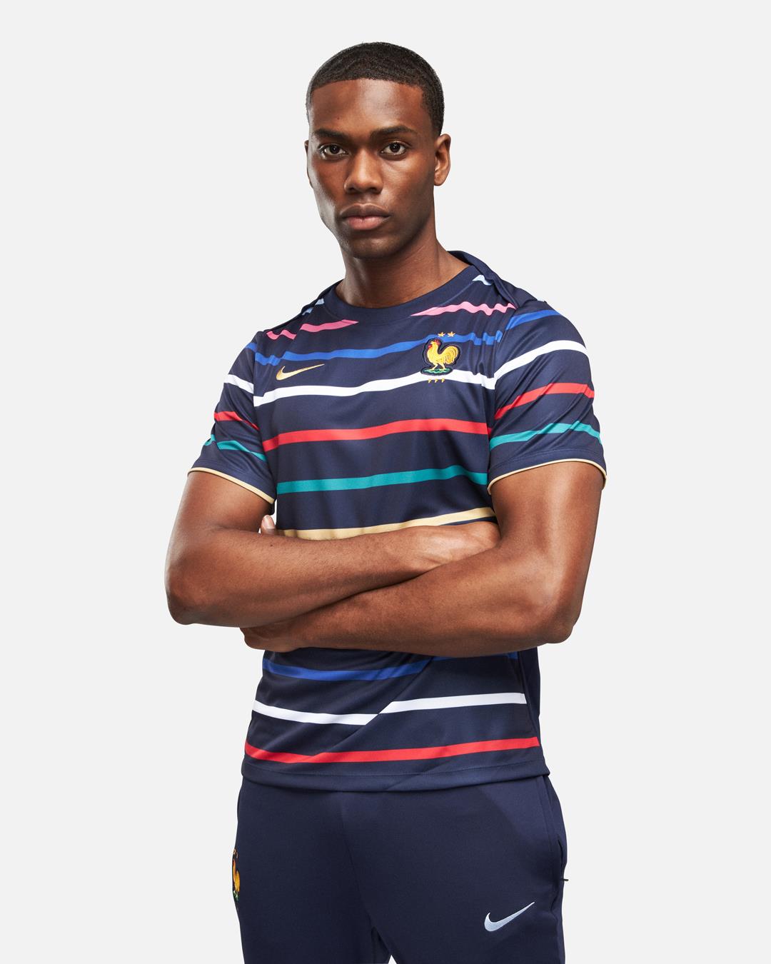 FootKorner TestingMaillot Pré-Match Equipe de France 2024 - Bleu/Rouge/Blanc