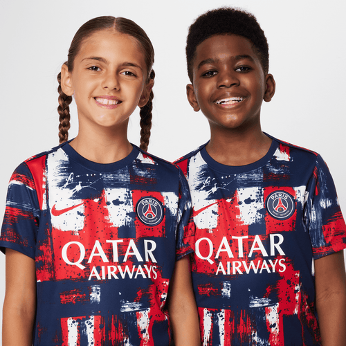 Maillot Pré Match PSG Junior 2024/2025 - Bleu/Blanc/Rouge - FootKorner Testing