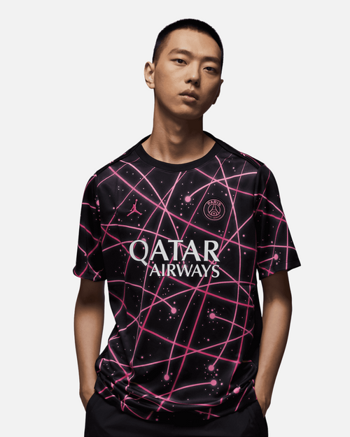 Maillot PSG Pré-Match 2025/2026 - Noir/Rose - FootKorner Testing