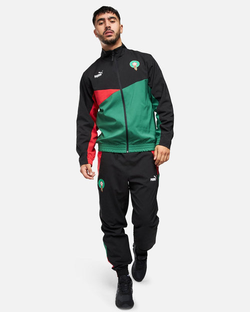 Pantalon de survêtement Maroc 2024 - Noir/Rouge/Vert - FootKorner Testing