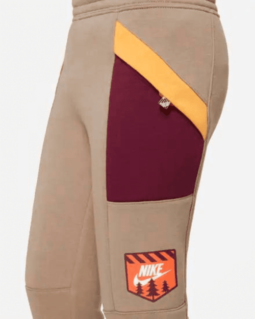 Pantalon Nike Great Outdoors FLC Enfant- Marron/Rouge - FootKorner Testing