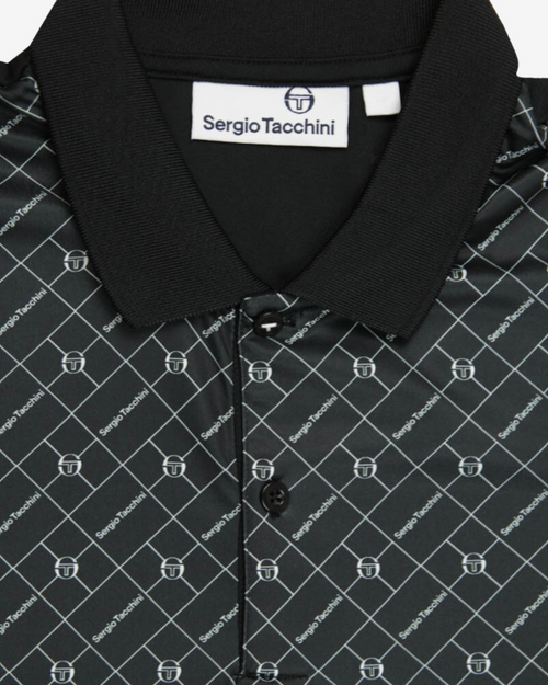 Polo Sergio Tacchini Diamante - Noir/Gris - FootKorner Testing