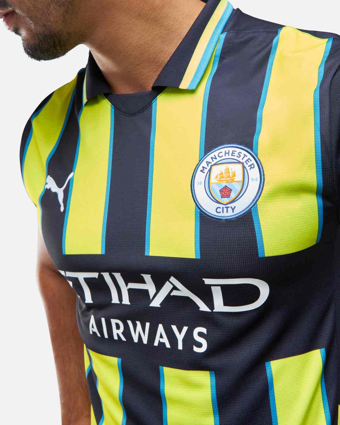 FootKorner TestingMaillot Extérieur Manchester City 2024/2025 - Jaune/Noir/Bleu