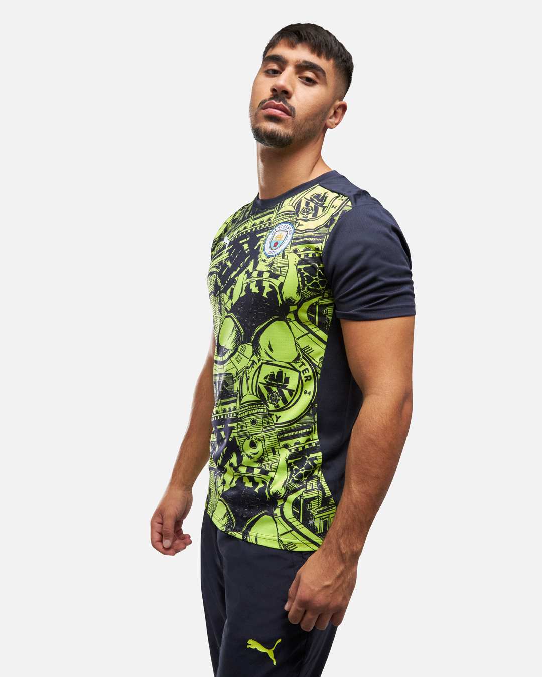 FootKorner TestingMaillot Pré-Match Manchester City 2024/2025 - Jaune/Bleu