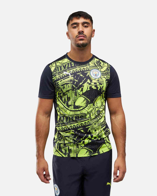 Maillot Pré-Match Manchester City 2024/2025 - Jaune/Bleu - FootKorner Testing