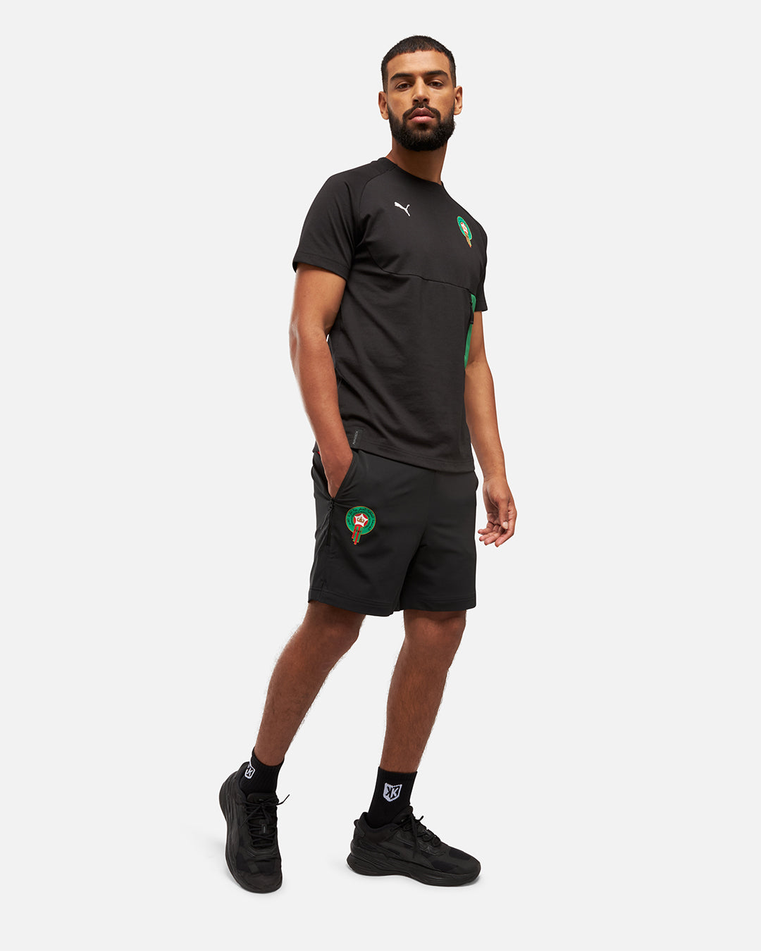 FootKorner TestingShort d'entrainement Maroc 2024 - Noir/Rouge