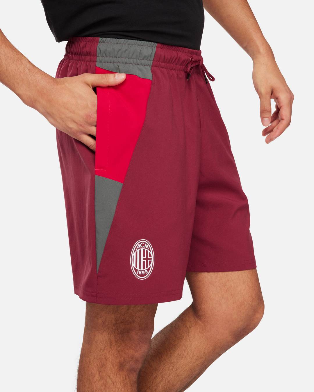 FootKorner TestingShort d'entrainement AC Milan -  Rouge/Gris