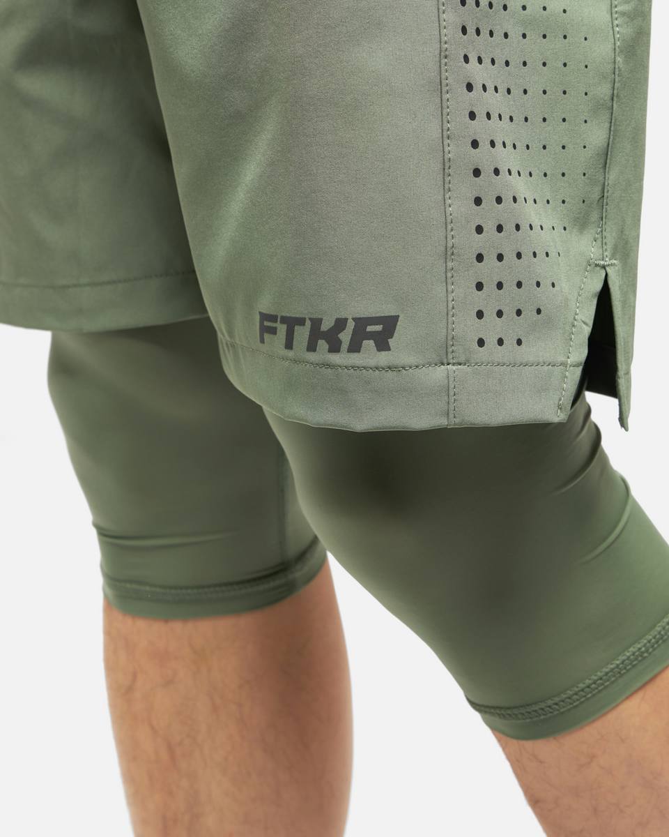 FootKorner TestingShort FK Rider 2 en 1 - Kaki/Noir