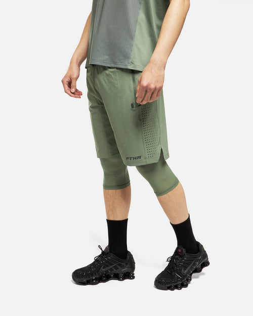 Short FK Rider 2 en 1 - Kaki/Noir - FootKorner Testing