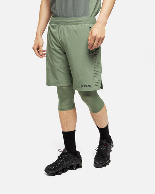 Short FK Rider 2 en 1 - Kaki/Noir - FootKorner Testing