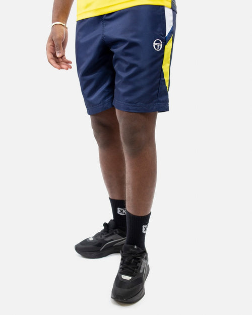 Short Sergio Tacchini Scaleno - Bleu/Blanc/Jaune - FootKorner Testing