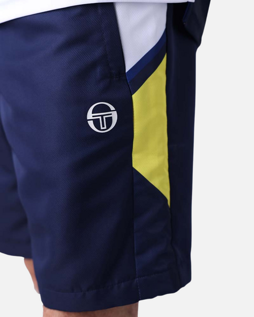 Short Sergio Tacchini Scaleno - Bleu/Blanc/Jaune - FootKorner Testing