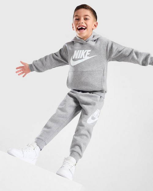 Survêtement Nike Club Fleece Enfant - Gris/Blanc - FootKorner Testing
