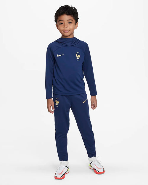 Sweat à capuche Equipe de France Enfant 2022 - Bleu/Or - FootKorner Testing