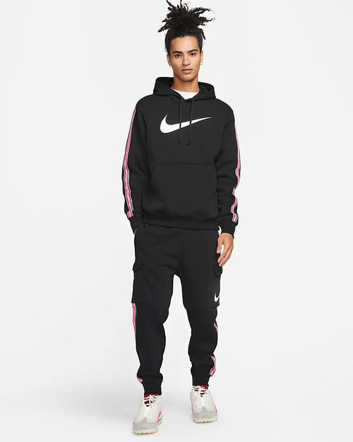 Sweat à capuche Nike Sportswear Repeat - Noir/Blanc/Rose - FootKorner Testing