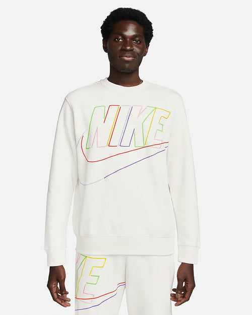 Sweat Nike Club Fleece + - Blanc/Vert/Jaune - FootKorner Testing