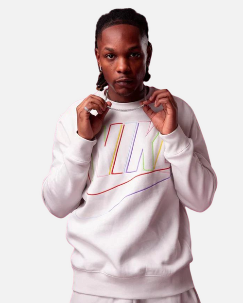 Sweat Nike Club Fleece + - Blanc/Vert/Jaune - FootKorner Testing