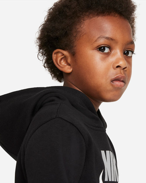Sweat Nike Club Fleece Enfant - Noir/Blanc/Gris - FootKorner Testing
