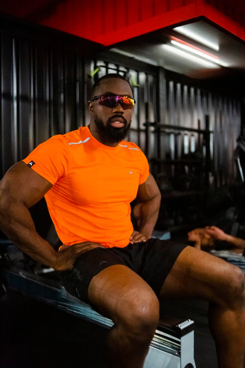 T-shirt Scampia First - Orange/Noir - FootKorner Testing