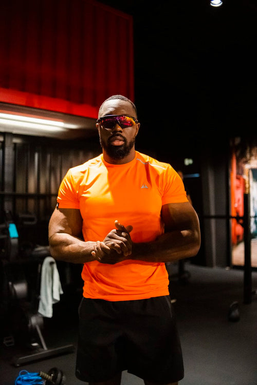 T-shirt Scampia First - Orange/Noir - FootKorner Testing