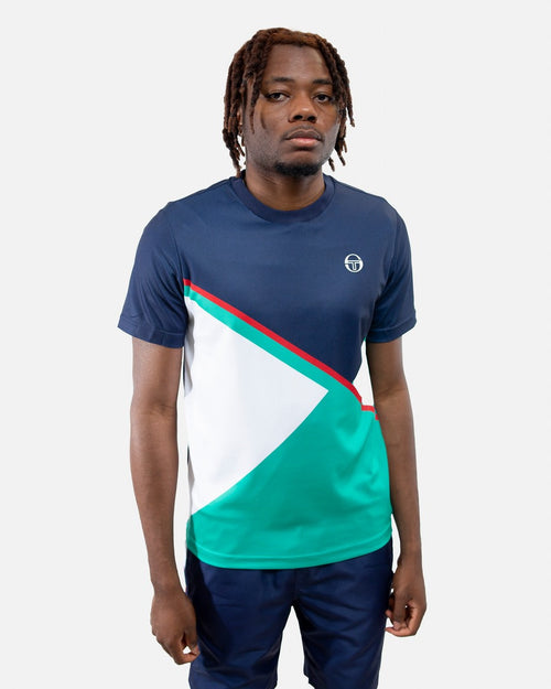 T-shirt Sergio Tacchini Scaleno - Bleu/Blanc/Rouge - FootKorner Testing