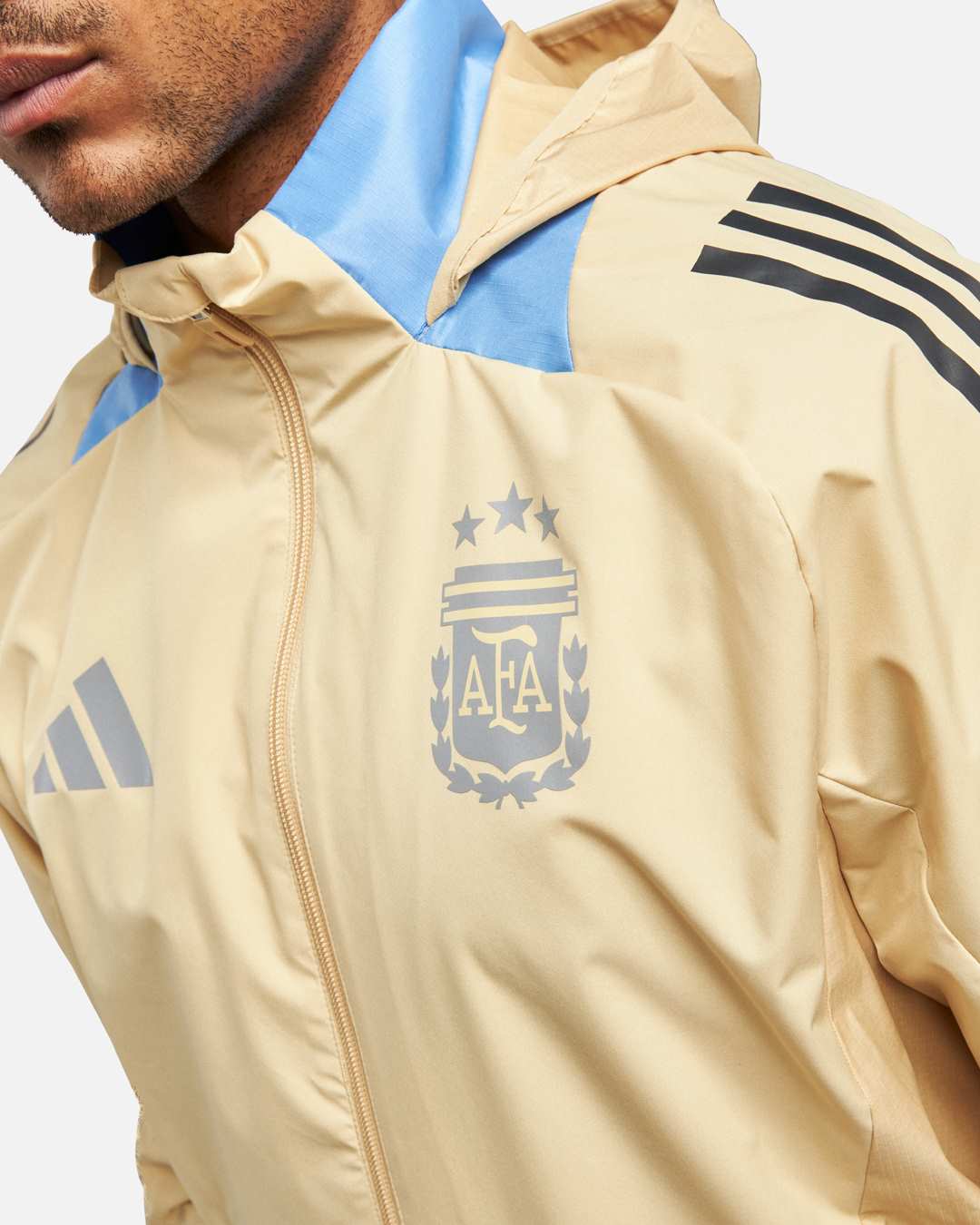 FootKorner TestingVeste Coupe-Vent Argentine 2024 - Beige/Bleu