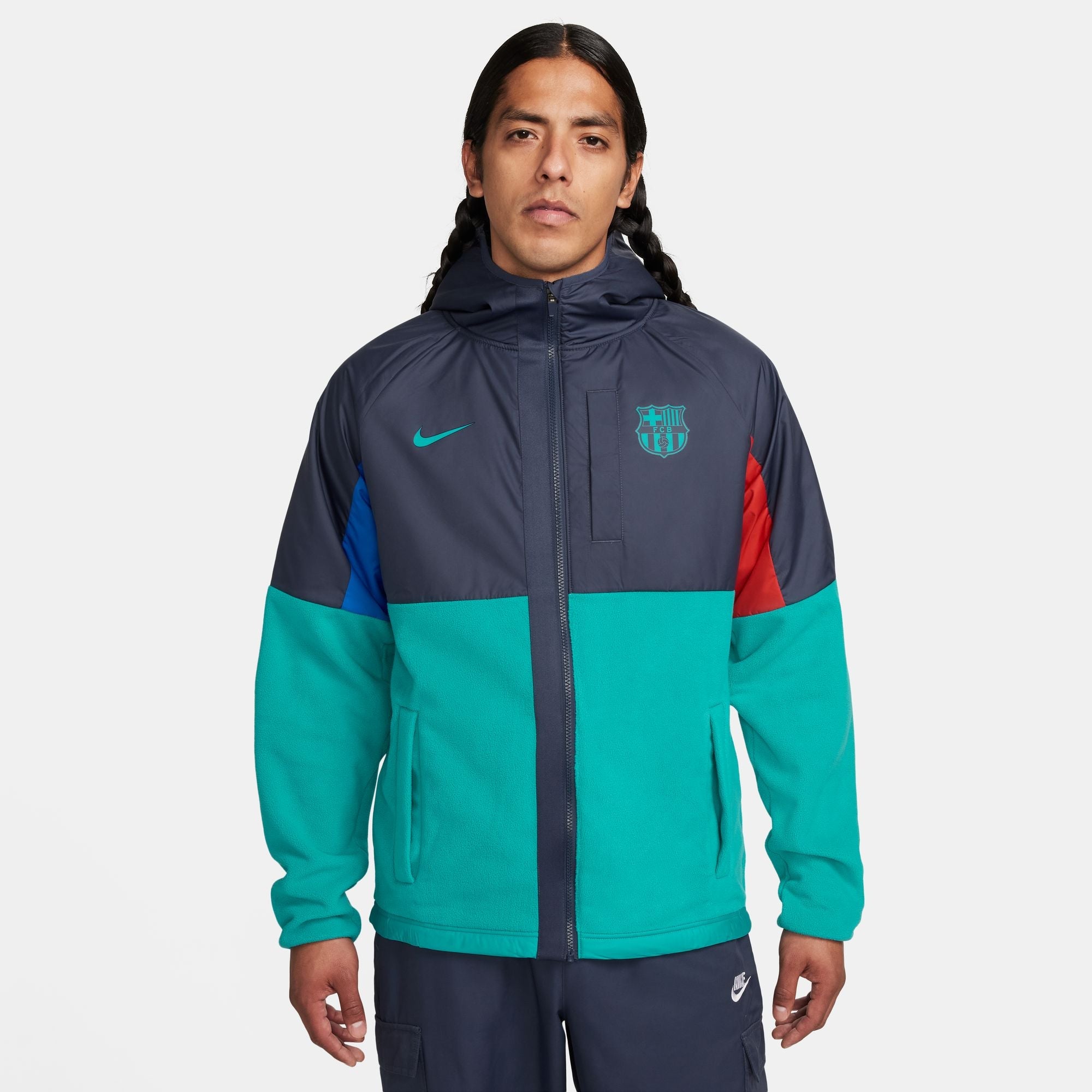 FootKorner TestingVeste Coupe-Vent Barcelone - Bleu/Vert