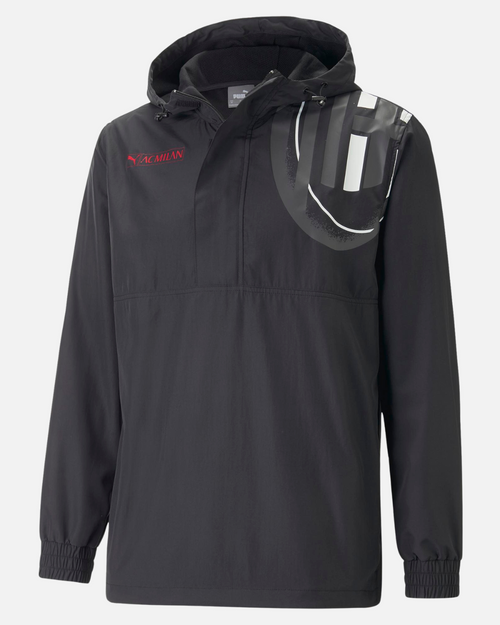 Veste Coupe-Vent Milan AC 2022/2023 - Noir/Blanc/Noir - FootKorner Testing