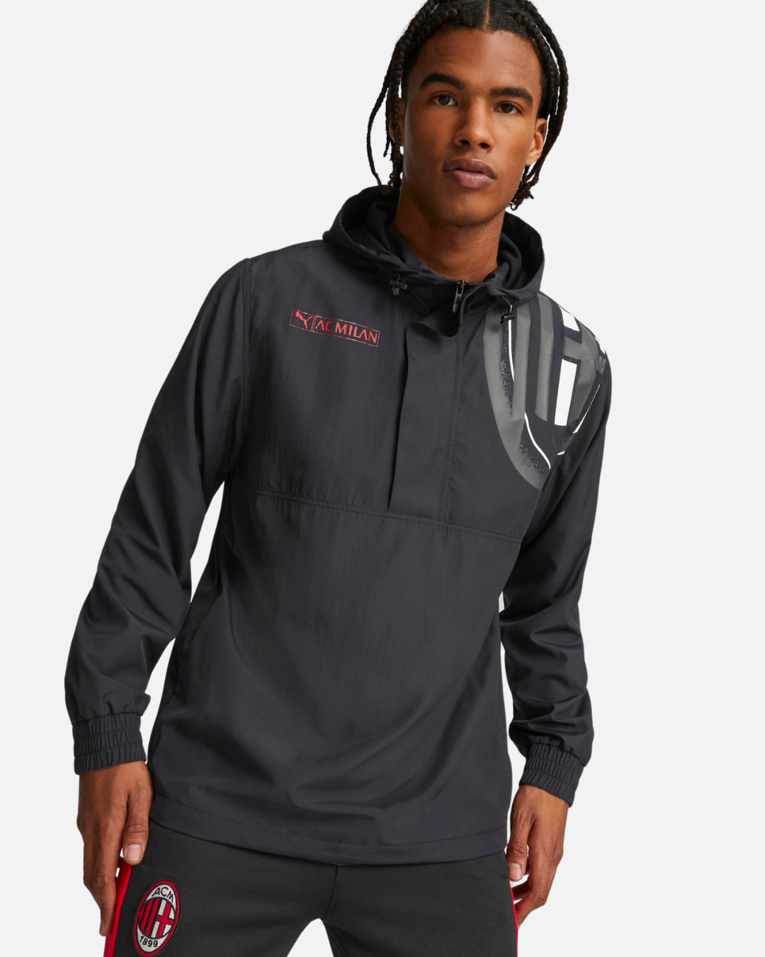 FootKorner TestingVeste Coupe-Vent Milan AC 2022/2023 - Noir/Blanc/Noir