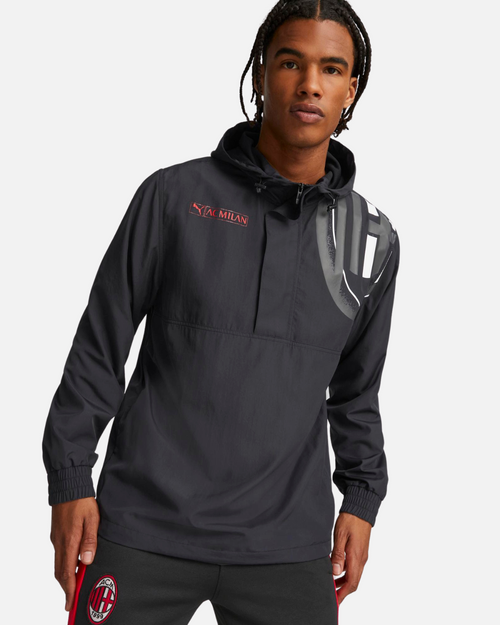 Veste Coupe-Vent Milan AC 2022/2023 - Noir/Blanc/Noir - FootKorner Testing