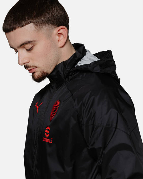Veste Coupe-Vent Milan AC - Noir/Rouge - FootKorner Testing