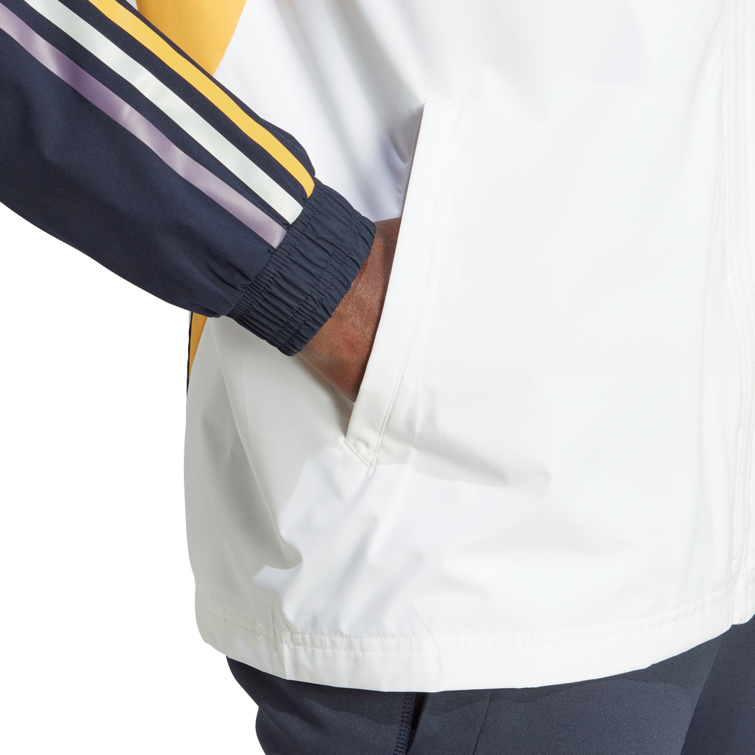 FootKorner TestingVeste Coupe-Vent Real Madrid 2023/2024 - Blanc/Bleu/Jaune