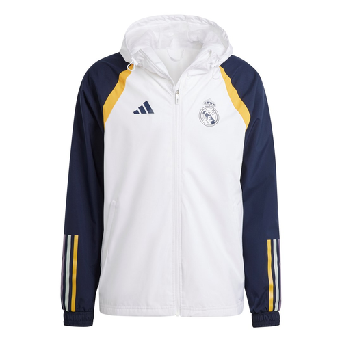 Veste Coupe-Vent Real Madrid 2023/2024 - Blanc/Bleu/Jaune - FootKorner Testing