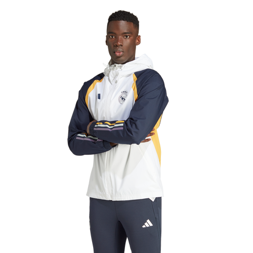 Veste Coupe-Vent Real Madrid 2023/2024 - Blanc/Bleu/Jaune - FootKorner Testing