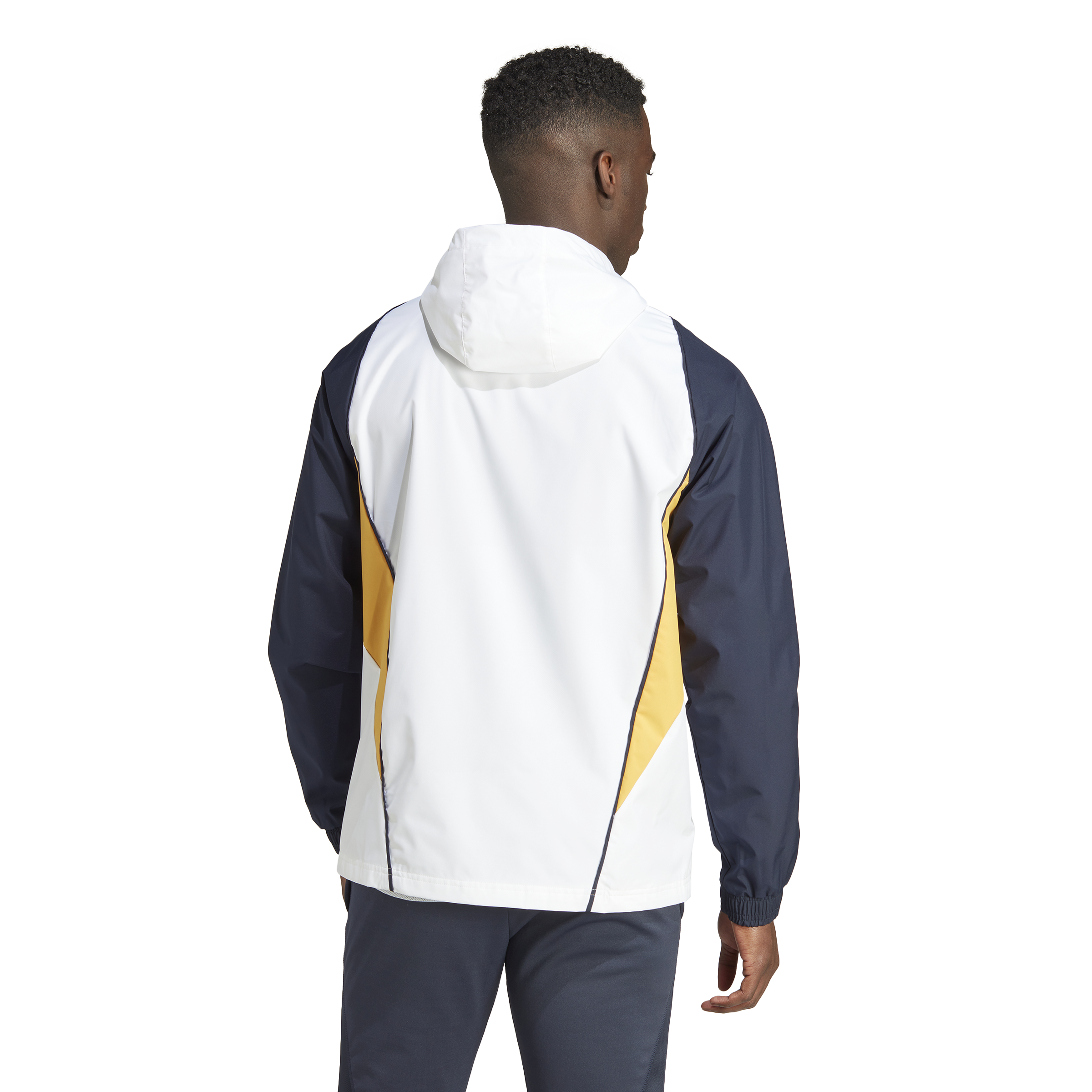 FootKorner TestingVeste Coupe-Vent Real Madrid 2023/2024 - Blanc/Bleu/Jaune