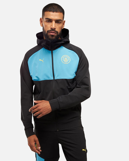 Veste de survêtement Manchester City Pumatech - Noir/Bleu - FootKorner Testing