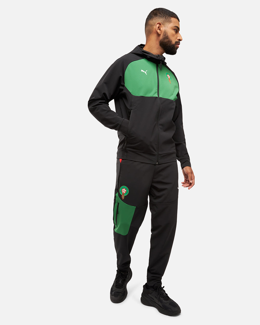 FootKorner TestingVeste de survêtement Maroc Pumatech 2024/2025 - Noir/Vert