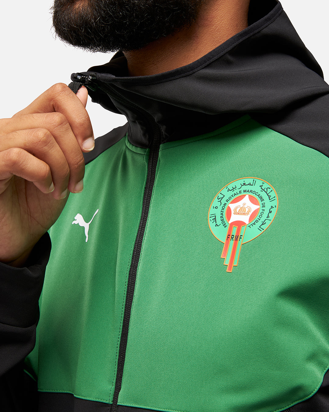 FootKorner TestingVeste de survêtement Maroc Pumatech 2024/2025 - Noir/Vert