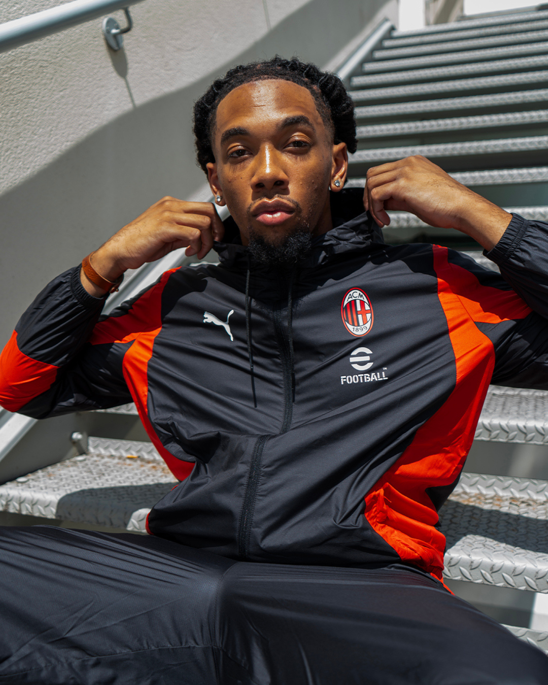 FootKorner TestingVeste de survêtement Milan AC - Noir/Rouge
