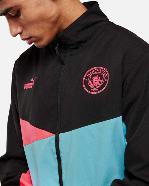 Veste de survêtement Manchester City - Noir/Bleu/Rose - FootKorner Testing