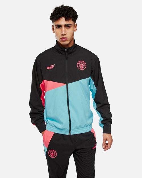 Veste de survêtement Manchester City - Noir/Bleu/Rose - FootKorner Testing