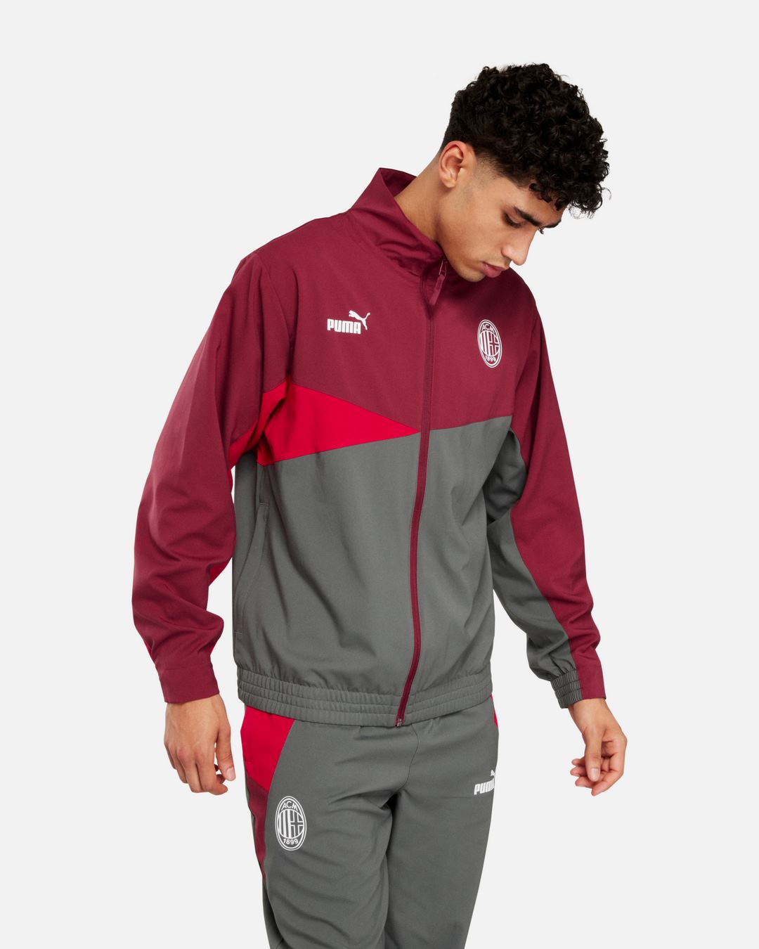 FootKorner TestingVeste de survêtement Milan AC - Rouge/Gris