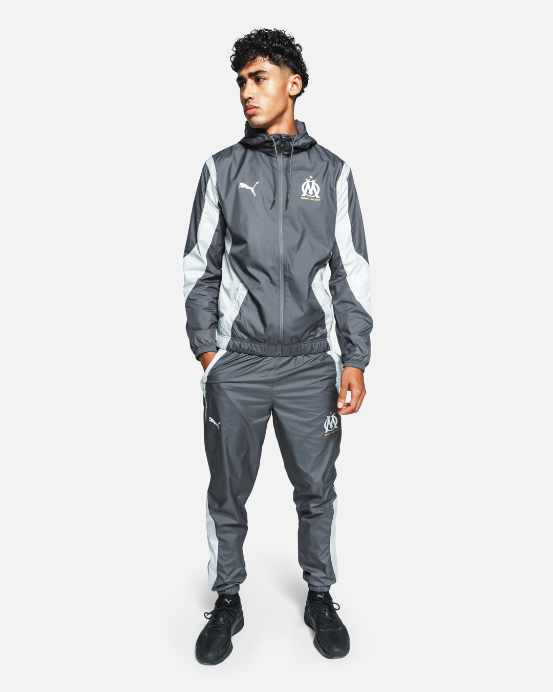 FootKorner TestingVeste de survêtement OM 2023/2024 - Gris/Blanc