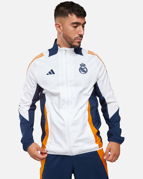 Veste de survêtement Real Madrid 2024/2025 - Blanc/Bleu/Jaune - FootKorner Testing