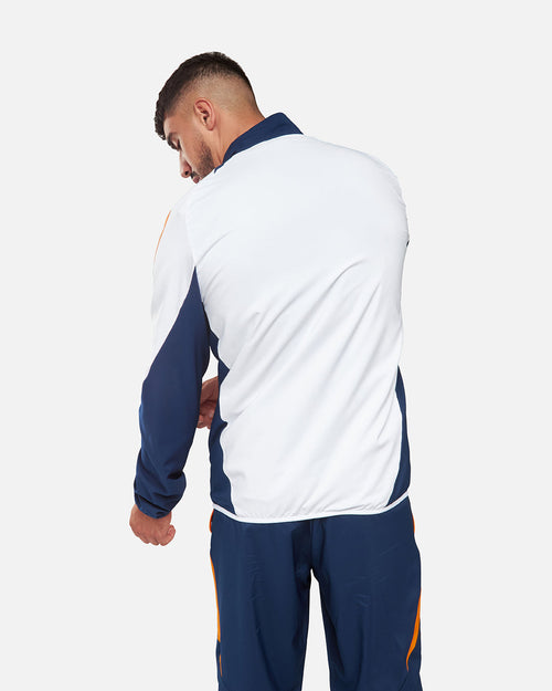 Veste de survêtement Real Madrid 2024/2025 - Blanc/Bleu/Jaune - FootKorner Testing