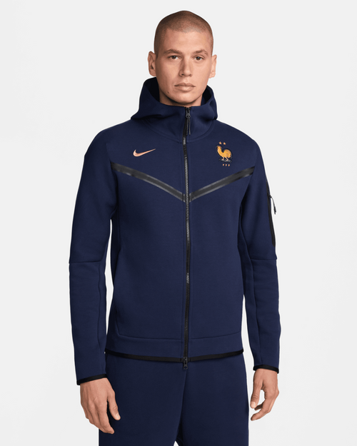Veste Equipe de France Tech fleece 2024/2025 - Bleu/Or - FootKorner Testing