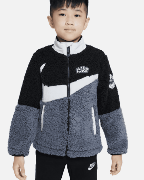 Veste Nike Sherpa Jacket Enfant - Noir/Gris - FootKorner Testing