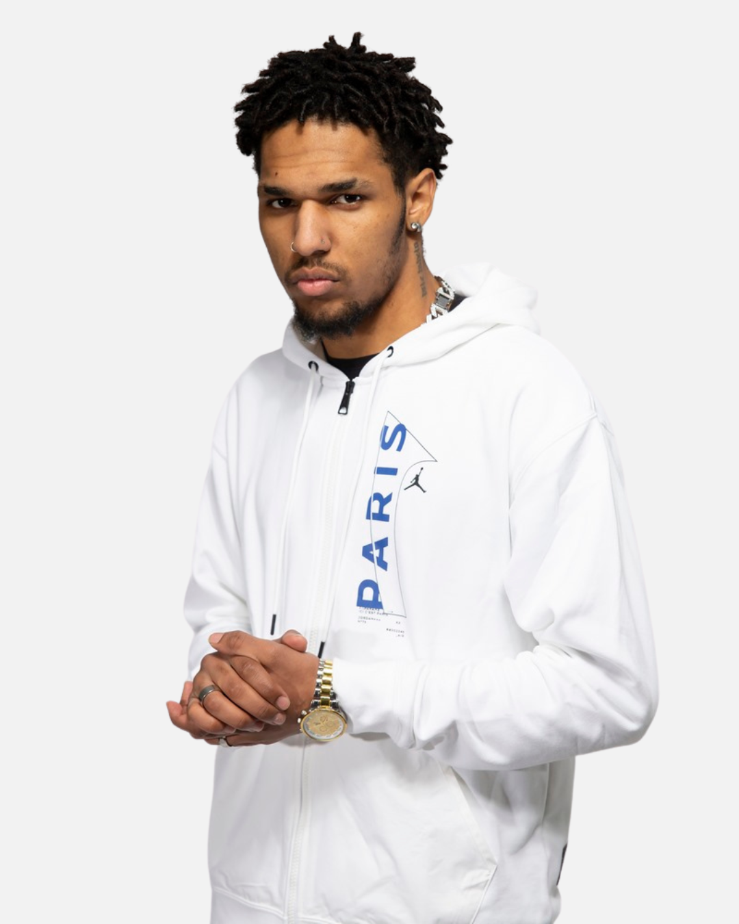 FootKorner TestingVeste d'entrainement PSG x Jordan  2022/2023 - Blanc/Bleu