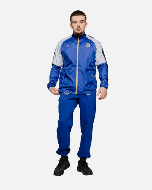 Veste Coupe-Vent Chelsea  - Bleu/Blanc/Doré - FootKorner Testing