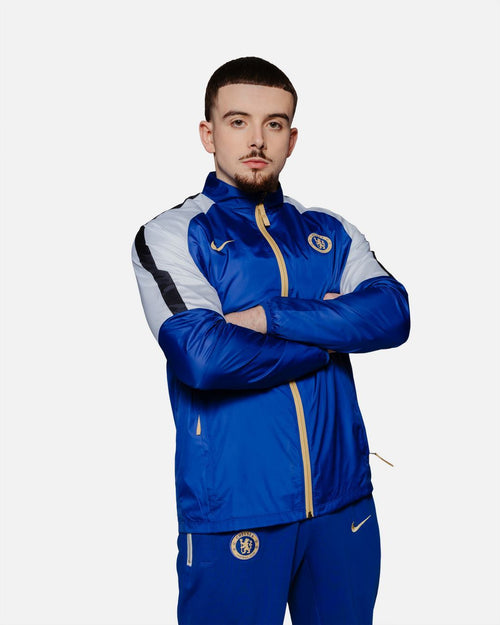 Veste Coupe-Vent Chelsea  - Bleu/Blanc/Doré - FootKorner Testing